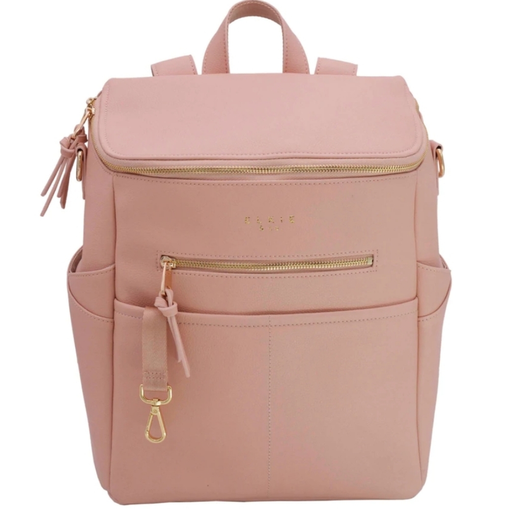 Elkie&Co vegan leather backpack/diaper bag in Desert Rose